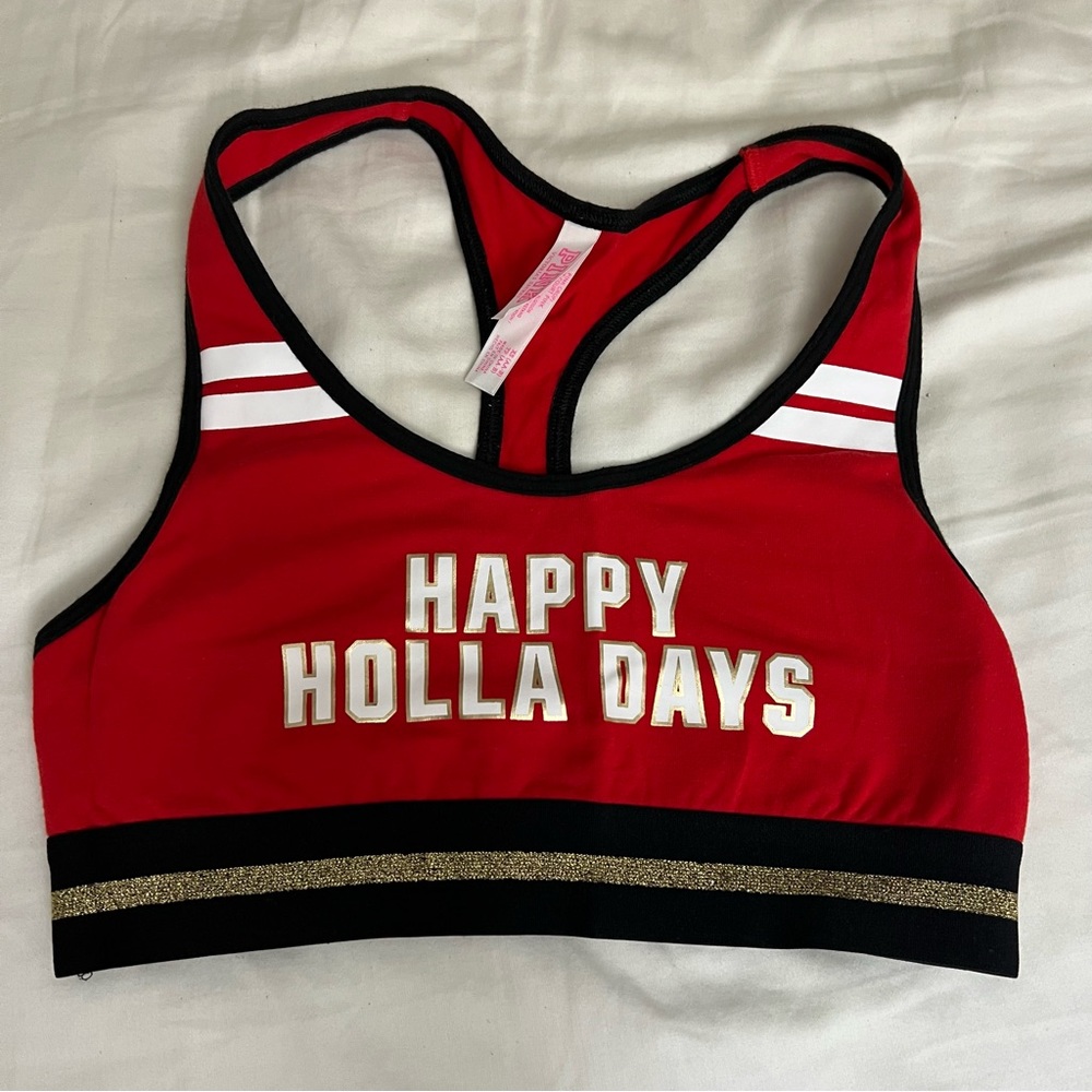 Victoria’s Secret PINK XS red bralette happy holla days